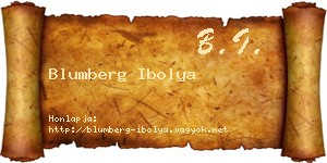 Blumberg Ibolya névjegykártya